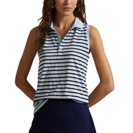 RLX Ralph Lauren Women's Printed Airflow Sleeveless Polo Shirt - Cold Spring/Navy Stripe