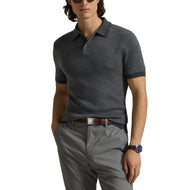 RLX Ralph Lauren Cotton Coolmax Knitted Golf Polo Shirt - Grey Combo