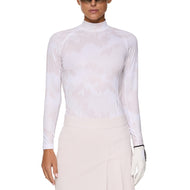 J.Lindeberg Women's Ella Print Compression Golf Shirt - Warp Gray Lilac