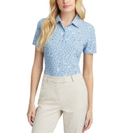 G/fore Women's Distorted Check Silky Tech Nylon Golf Polo - Fjord