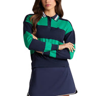 G/Fore Women's Rugby Wool Golf Sweater Polo - Twilight/Dark Clover