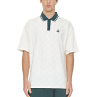 Huffer Check Par Golf Polo Shirt - Chalk