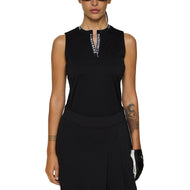 J.Lindeberg Women's Leya Sleeveless Golf Shirt - Black