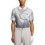 Lyle & Scott 기하학적 인쇄 골프 폴로 셔츠 -Ultimate Grey