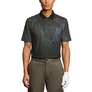 Lyle & Scott 기하학적 인쇄 골프 폴로 셔츠 -Midnight Charcoal