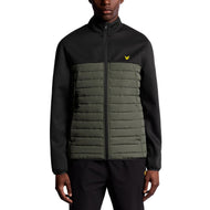 Lyle & Scott 스포츠 플리스 하이브리드 골프 재킷 - 제트 블랙/화강암