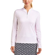 Nivo Dam Leda Långärmad Mock Neck Golf Shirt - Vit