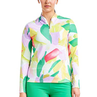 Nivo kvinnors lolita uv långärmad mock nackgolfskjorta - klassisk grön