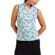 Nivo Dam Vivia ärmlös Mock Neck Golf Shirt - Aruba Blue