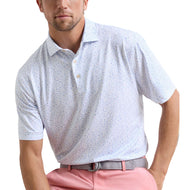 Peter Millar Fin Short Performance Jersey Golf Polo Shirt - Vit