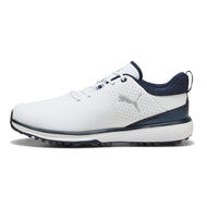 Puma Fusion Grip ST Spiked Golf Shoes - Puma White/Puma Silver/Deep Navy