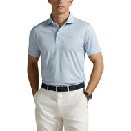 RLX Ralph Lauren Featherweight Airflow Jersey Golf Polo Shirt - Office Blue/Ceramic White