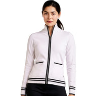 Nivo Women's Scarlet Full Zip Knitted Golf Cardigan - White