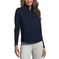 IBKUL Women's Long Sleeve Zip Mock Neck - Svart