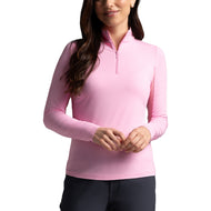 IBKUL Women's Long Sleeve Zip Mock Neck - Candy Pink
