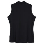 Kemeja Golf Polo Tanpa Lengan Andrea Lengan Wanita - Hitam