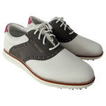 Cole Haan dam Øriginal Grand Saddle golfskor – elfenben/djup oliv/vit/rosa