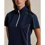 RLX Ralph Lauren Wanita Mock Neck 1/4 Zip Golf Shirt - Navy Multi