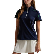 RLX Ralph Lauren Women's Mock Neck 1/4 Zip Golf Shirt - Refined Navy Multi