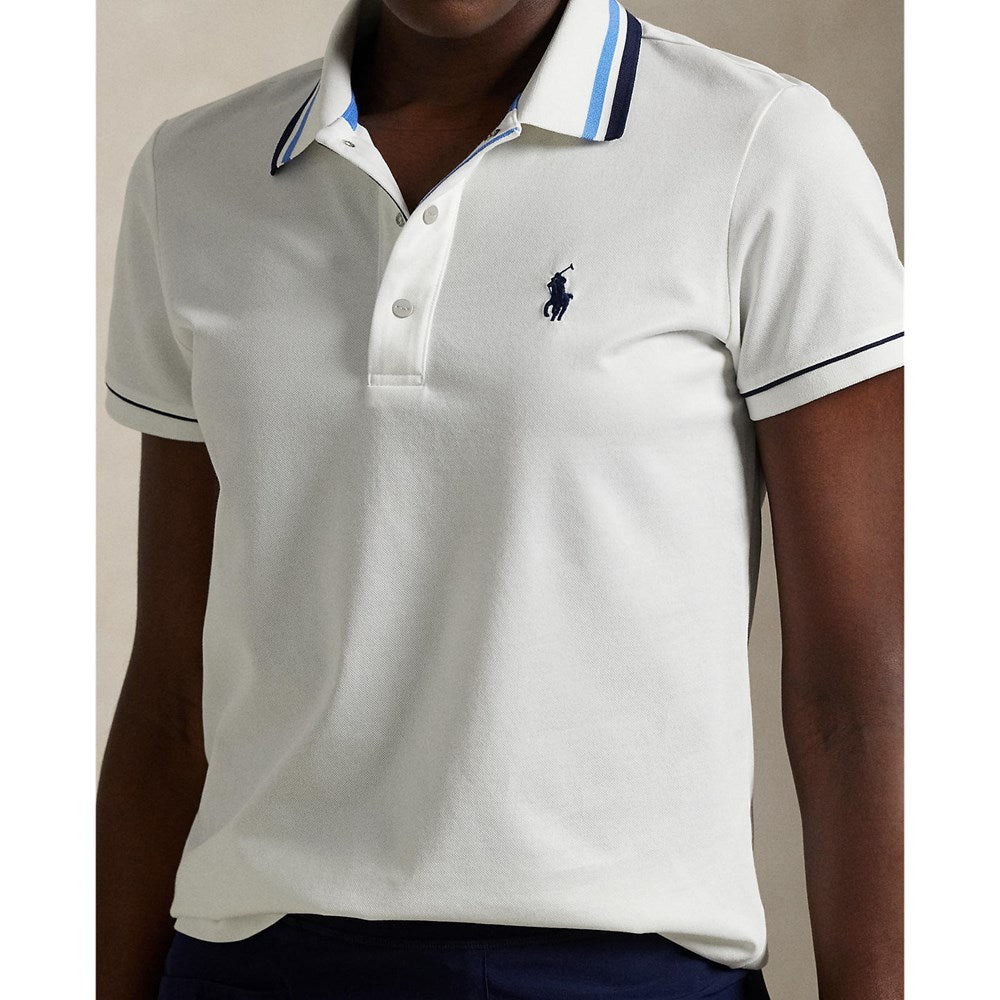 Rlx Ralph Lauren Women's Tour Pique Polo Shirt - White/Navy/Blue