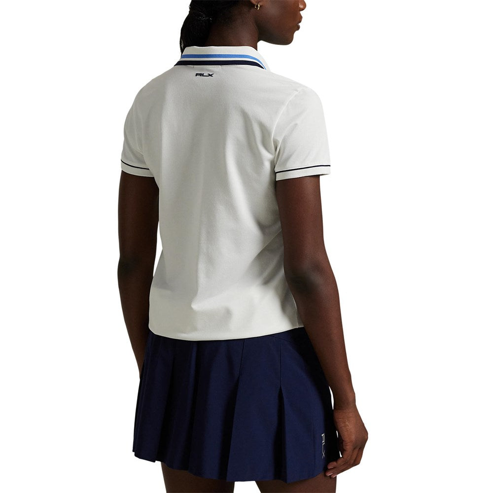 Rlx Ralph Lauren Women's Tour Pique Polo Shirt - White/Navy/Blue