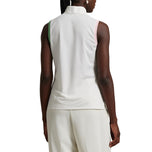 RLX Ralph Lauren Wanita Lawatan Pique Lengan Tanpa Lengan 1/4 Zip Golf Top - Pink Pink/Pistachio Taman/Taman