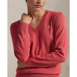 RLX Ralph Lauren Cotton Blend V -Neck Golf Jumper - Red Sky