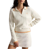 RLX Ralph Lauren Wanita 2/48 Cotton Blend Golf Pullover - White Splash Multi