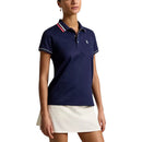 RLX Ralph Lauren Women's Tour Pique Golf Shirt - Refined Navy/Ceramic White/Hot Pink