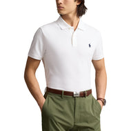 Kinerja Polo Ralph Lauren Katen Pique Golf Polo Kemeja - Putih Murni/Angkatan Laut