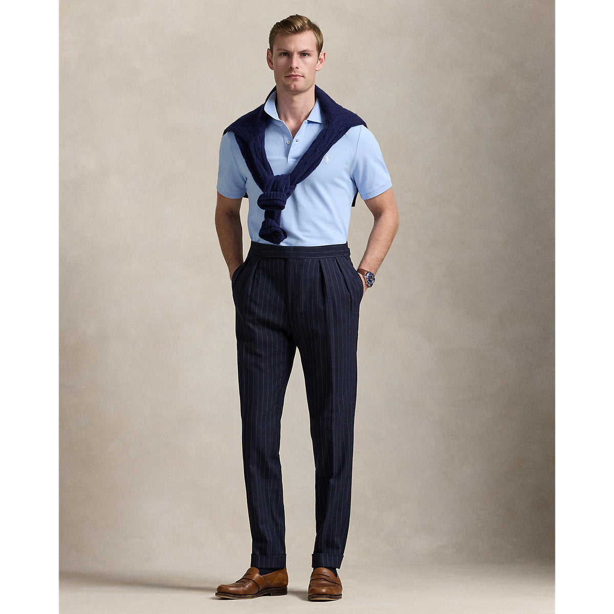 Polo Performance Ralph Lauren Performance Stretch Mesh Golf Polo Shirt - Office Blue