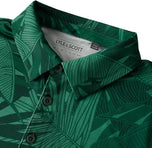 Lyle & Scott Leaf Print Golf Polo Shirt -Canopy Green