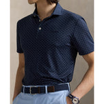 RLX RALPH LAUREN PRINTED CREITS Lightweight Airflow Golf Polo Shirt - Multi Deco Toss Navy Refined