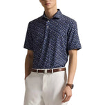 RLX Ralph Lauren Kaos Polo Golf Aliran Udara Ringan Bermotif - Navy Chin Chin Rlx yang Halus