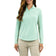 IBKUL Women's Solid Long Sleeve Zip Mock Neck Shirt - Pool Party
