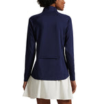 RLX Ralph Lauren Wanita Peregangan Jersey Quarter -Zip Pullover - Tentera Laut halus