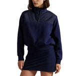 Rlx Ralph Lauren Women's Quilted Fleece Half Zip - Raffinerad marin