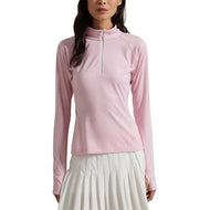 RLX Ralph Lauren Women's Performance Quarter-Zip Golf Pullover - Garden pink