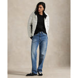 RLX RALPH LAUREN 여성 컨버터블 퀼트 재킷 - 세라믹 화이트/폴로 블랙