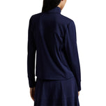 RLX Ralph Lauren Wanita Zip Interlock Pullover - Tentera Laut Diharapkan