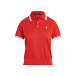 RLX Ralph Lauren Wanita Pique Tour Pique Shirt - Poppy/Ceramic White Bright