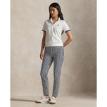 RLX Ralph Lauren Women's Tour Pique Golf Shirt - Keramik Putih/Angkatan Laut Ruling