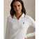 RLX Ralph Lauren Wanita Peregangan Aktif Kabel Separuh Zip Pullover - Seramik White/Tentera Laut Tentera Laut