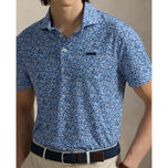 RLX Ralph Lauren bercetak Lightweight Airflow Golf Polo Shirt - Savanna Floral Refined Navy Multi