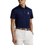 RLX RALPH LAUREN TATEMORED FIT POLO BEAR PIQUE GOLF POLO SHIRT -CERNEAD NAVY