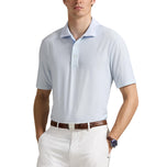 RLX RALPH LAUREN Tryckt Lightweight Airflow Golf Polo Shirt - Office Blue Square Key