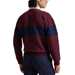 RLX Ralph Lauren Classic Fit Double -Stick Tech Collar Pullover - Rich Ruby/Refined Navy