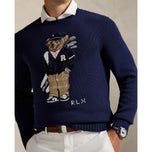 RLX Ralph Lauren Polo Bear Merino Coolmax Golf Pullover - Angkatan Laut Refined