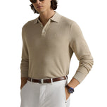 RLX Ralph Lauren Performance Polo -Collar Golf Sweater - Ecru tan Heather