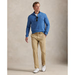 RLX Ralph Lauren棉花混合1/4拉链高尔夫套头衫 - 潮汐池蓝色希瑟